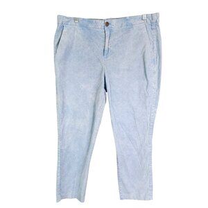 Womens Gap Blue Khaki Pants Girlfriend Chino Straight High Rise Light Wash 14